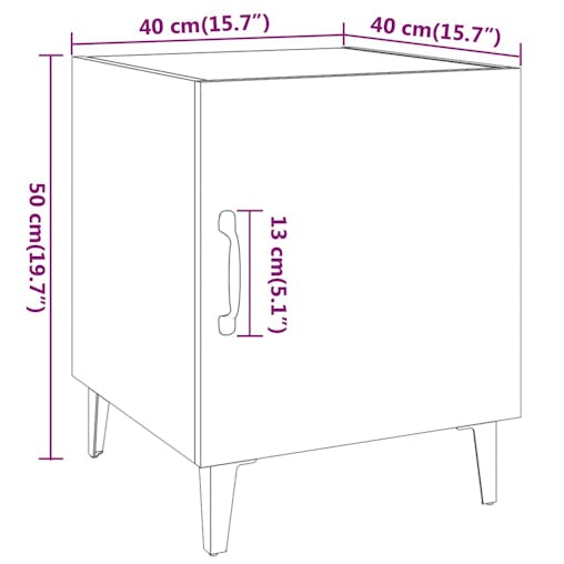 NNEVL Bedside Cabinets 2 pcs White Engineered Wood