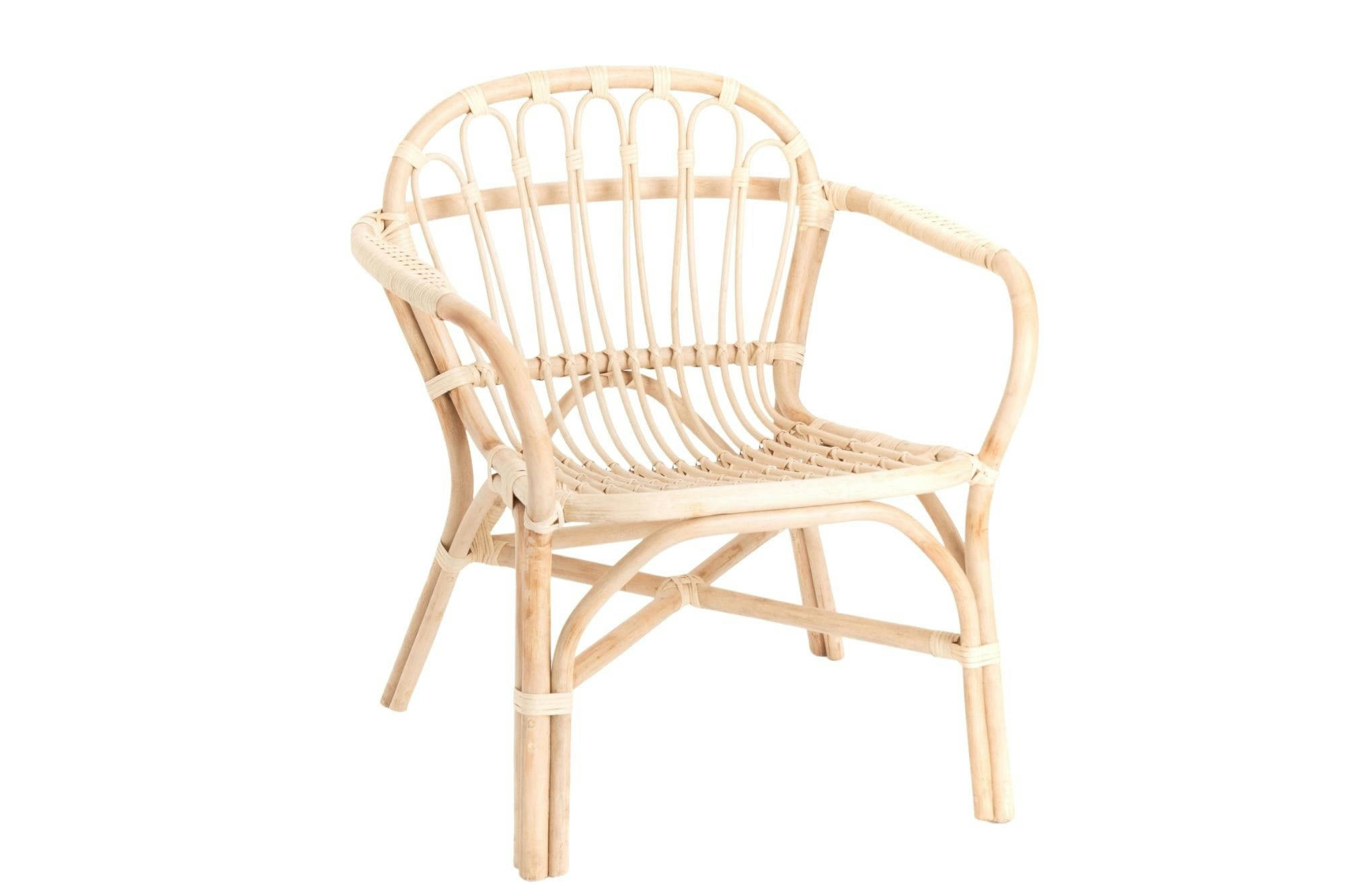 TRIPOLI - Fauteuil avec accoudoirs en rotin naturel