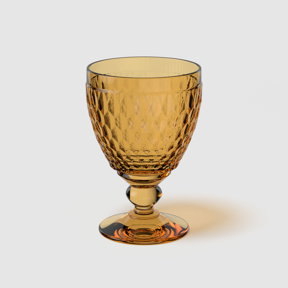 Boston Water goblet - Yellow, 8.5 oz, crystal glass