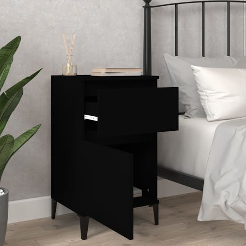 NNEVL Bedside Cabinets 2 pcs Black 40x35x70 cm