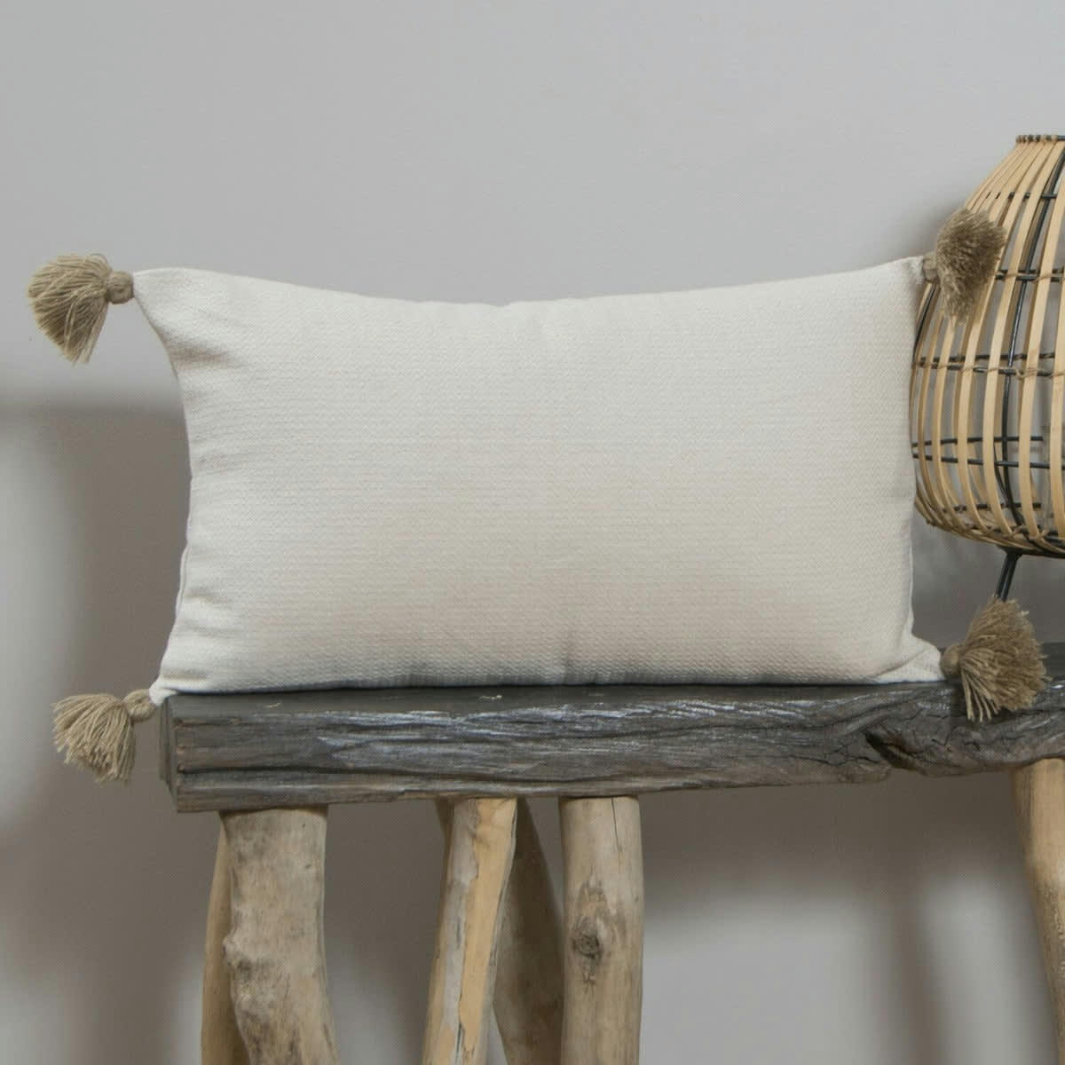 STOCKHOLM - Housse de coussin coton  50x30 taupe clair