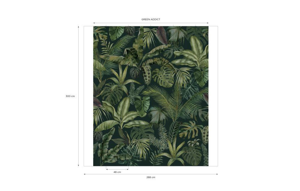 - Papier peint panoramique intissé imprimé végétal 288x350