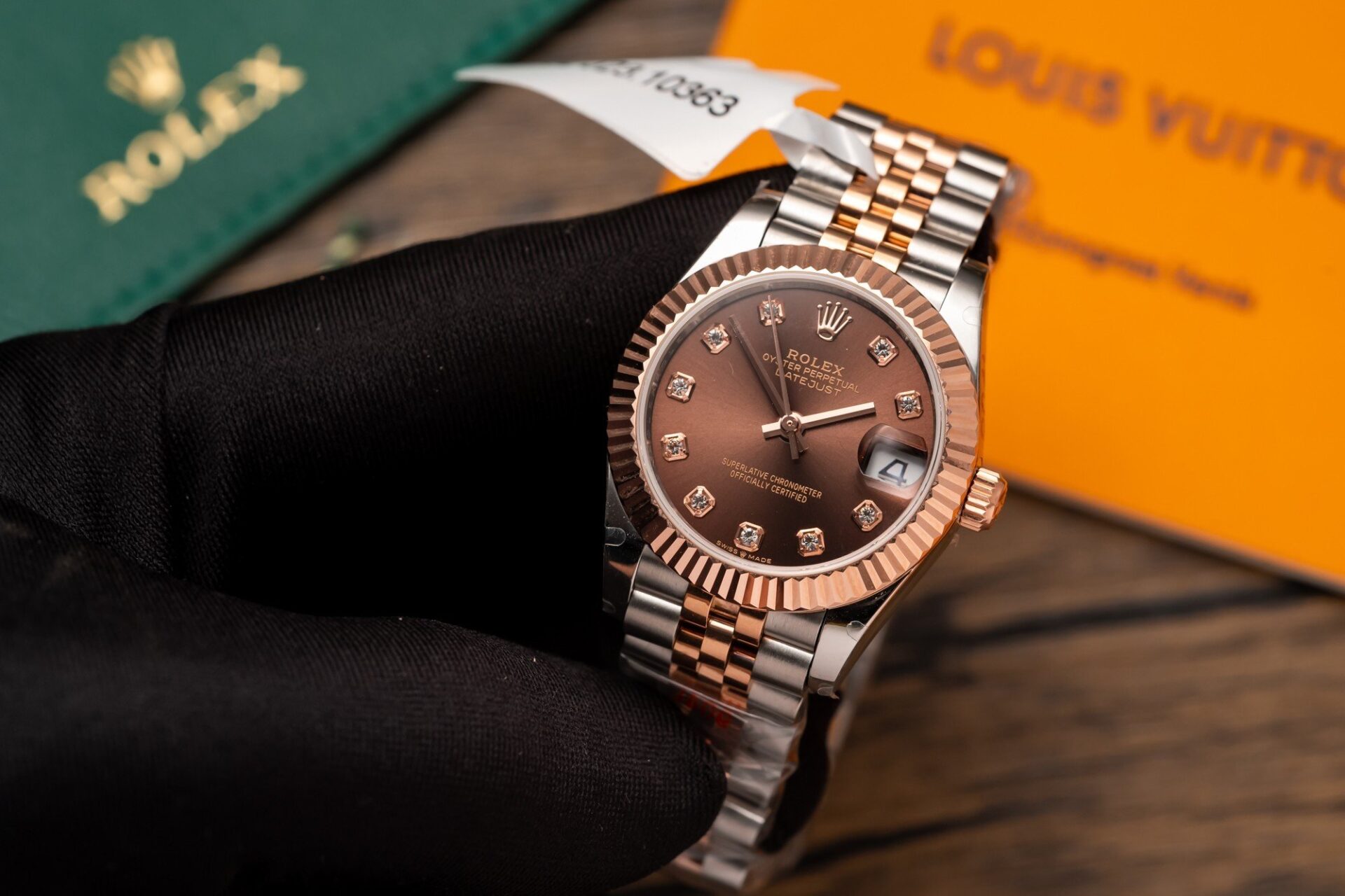 Rolex Datejust SS/RG Plated Chocolate Roman Numeral Dial 31mm Jub Super Clone