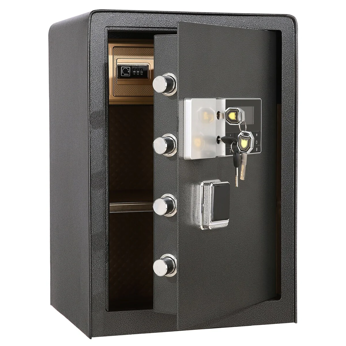 2.3 Cubic Feet Safe Box Includes Keys - Black