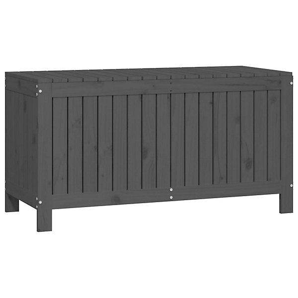 Coffre boîte meuble de jardin rangement bois gris Helloshop26