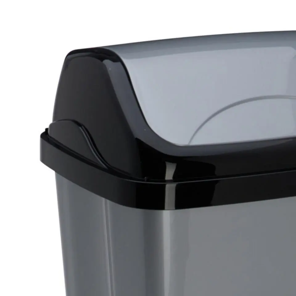 Storage Solutions Afvalemmer - 16L - grijs/zwart - klep deksel