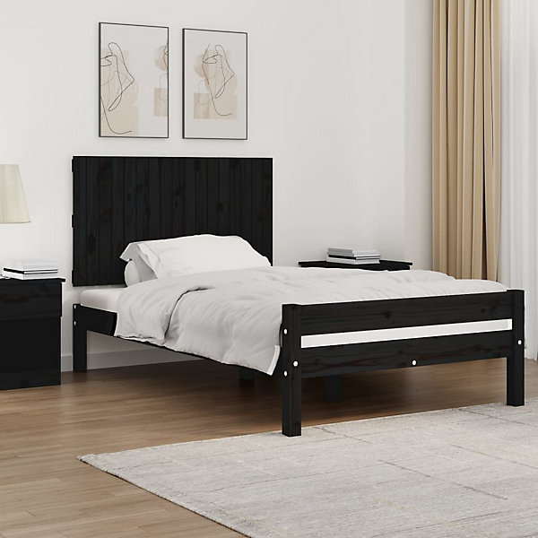 824827 vidaXL Tête de lit murale Noir 108x3x60 cm Bois massif de pin