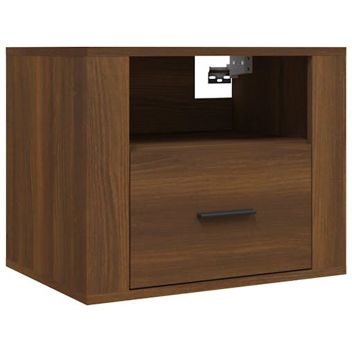 NNEVL Wall-mounted Bedside Cabinets 2 pcs Brown Oak 50x36x40 cm