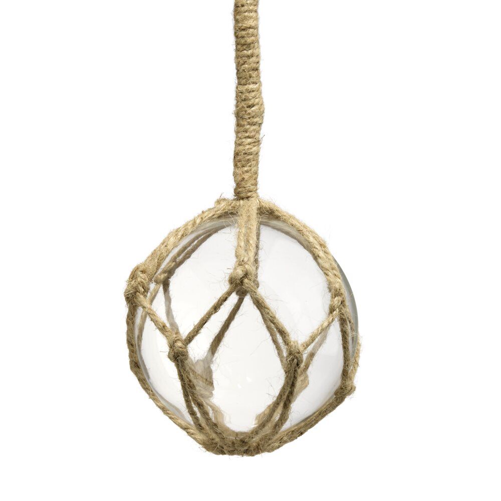 Boule décorative en verre et jute Ø11,5xH12cm (3 modèles)