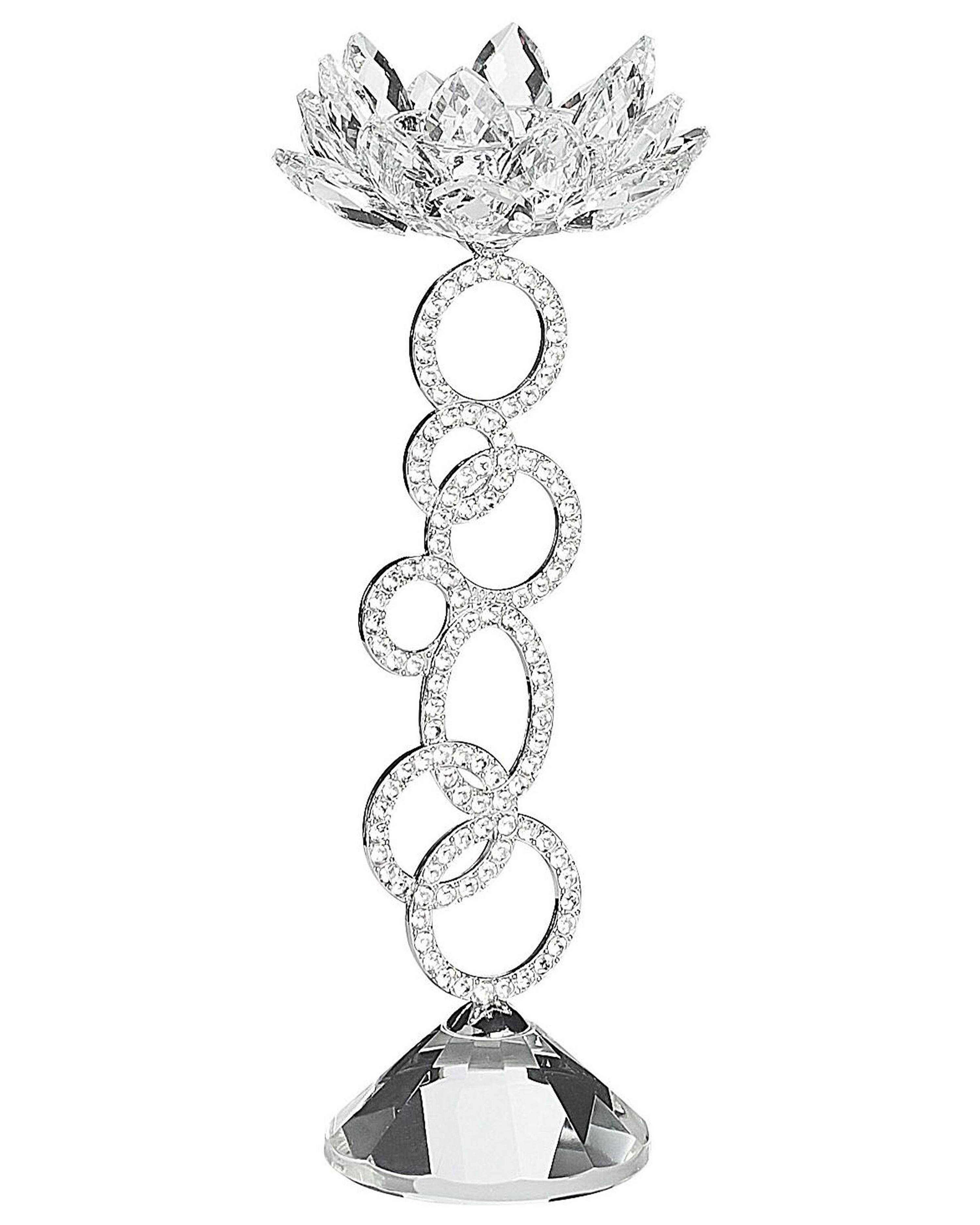 Candle Holder OVIEDO Glass 19 cm Silver