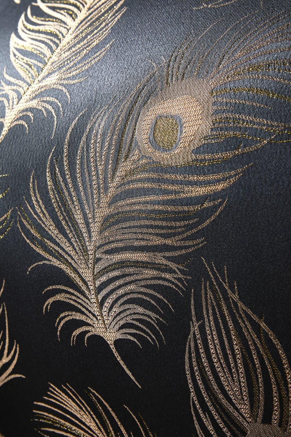 Laurence Llewelyn-Bowen Dandy' Decadent Metallic Feather Design Duvet Cover Set
