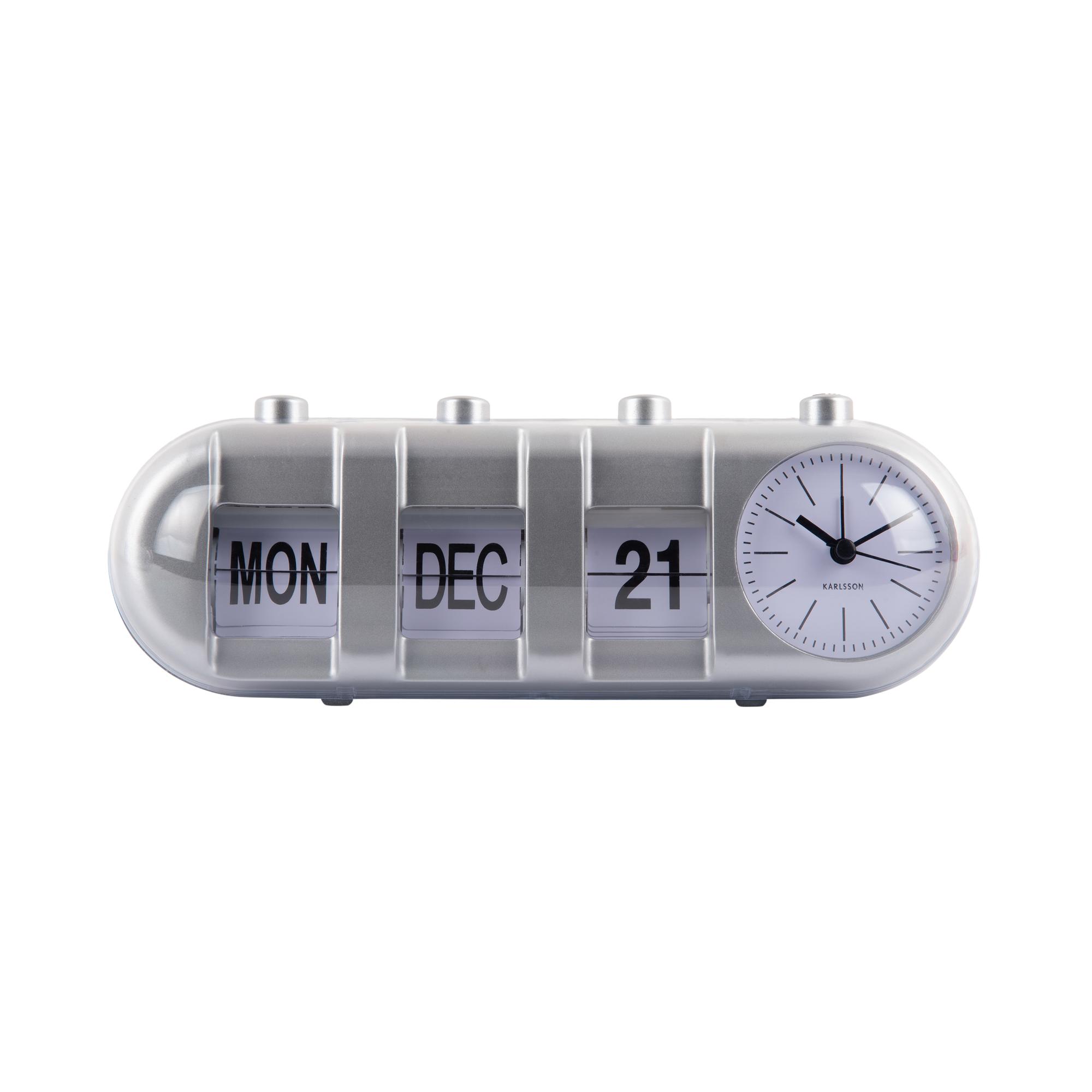 Karlsson wekker Retro Tube - zilver - 9x26x9.3cm