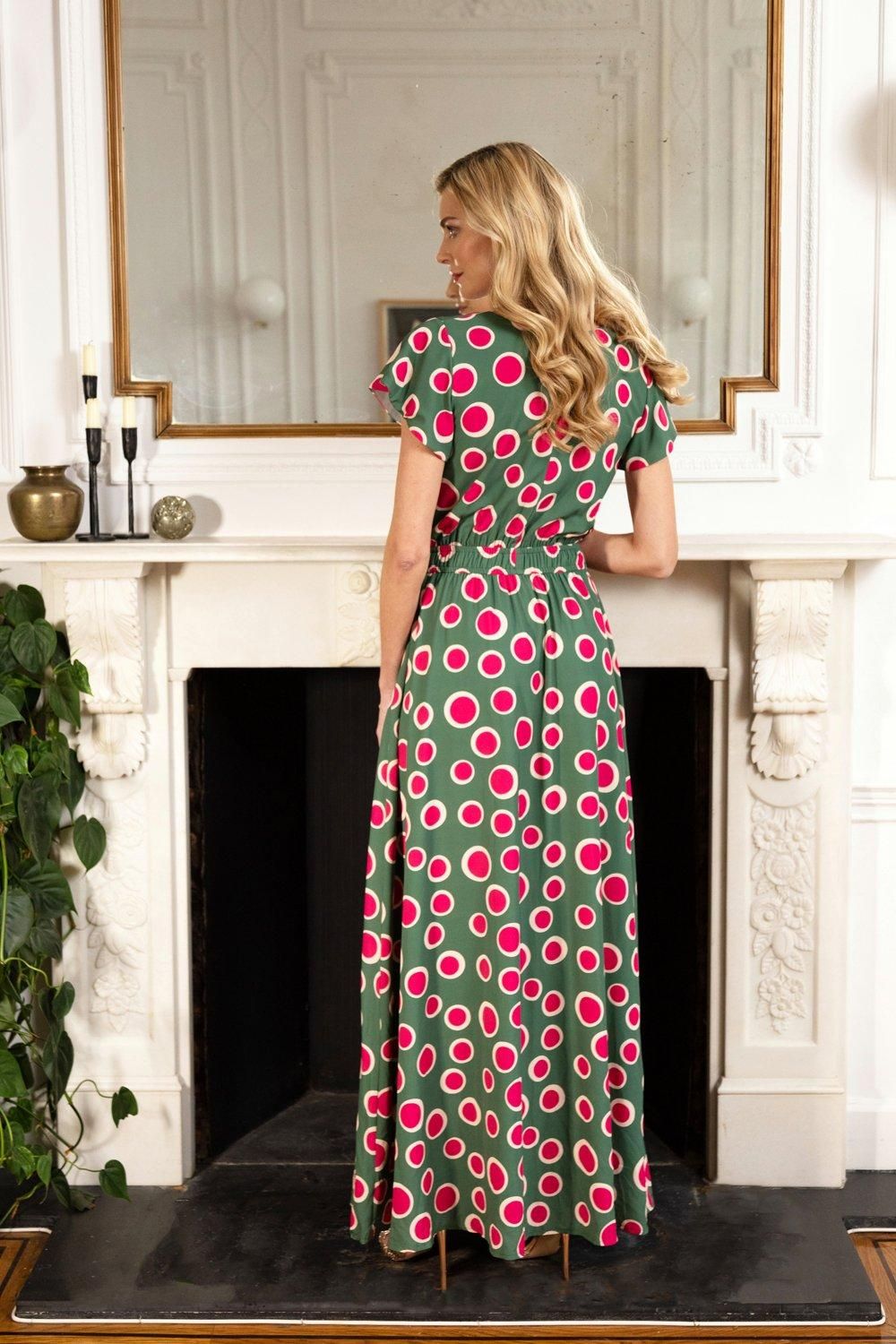 Hot Squash Chiffon Wrap Top Maxi Dress