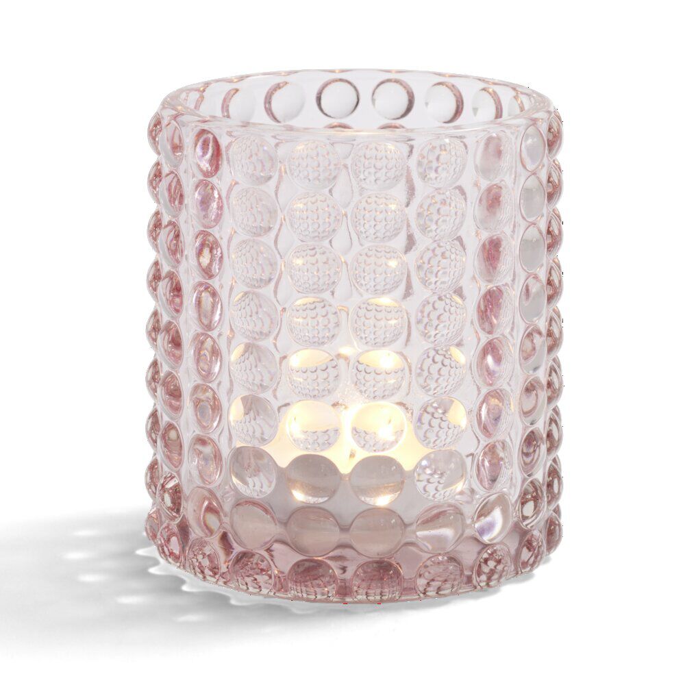 Bougeoir bubble rose clair Ø7,8cm