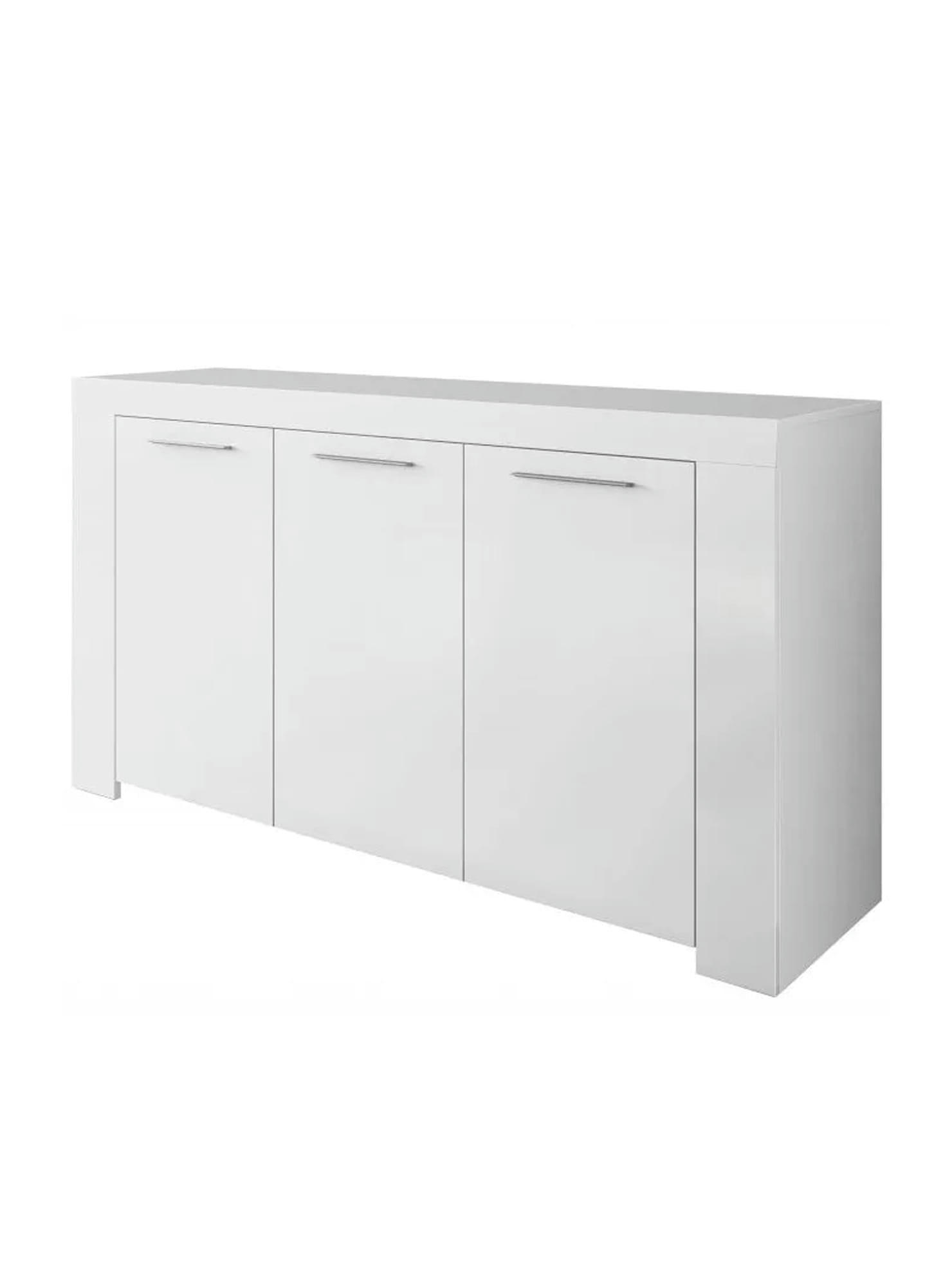 BELLEVUE - Buffet 3 portes effet bois blanc