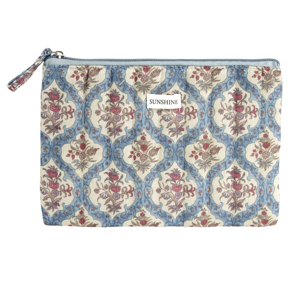 Pochette cosmétique Indie plate polycoton matelassée 23x16cm (2 modèles)