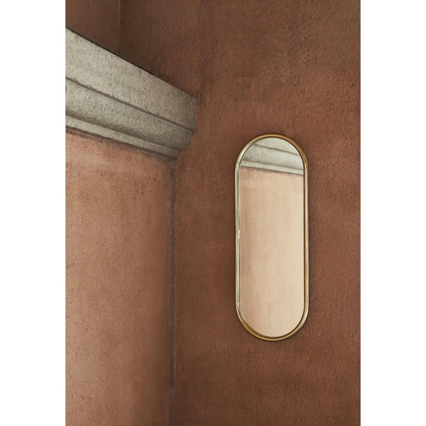 ANGUI - Miroir mural laiton doré ovale H78xL29cm