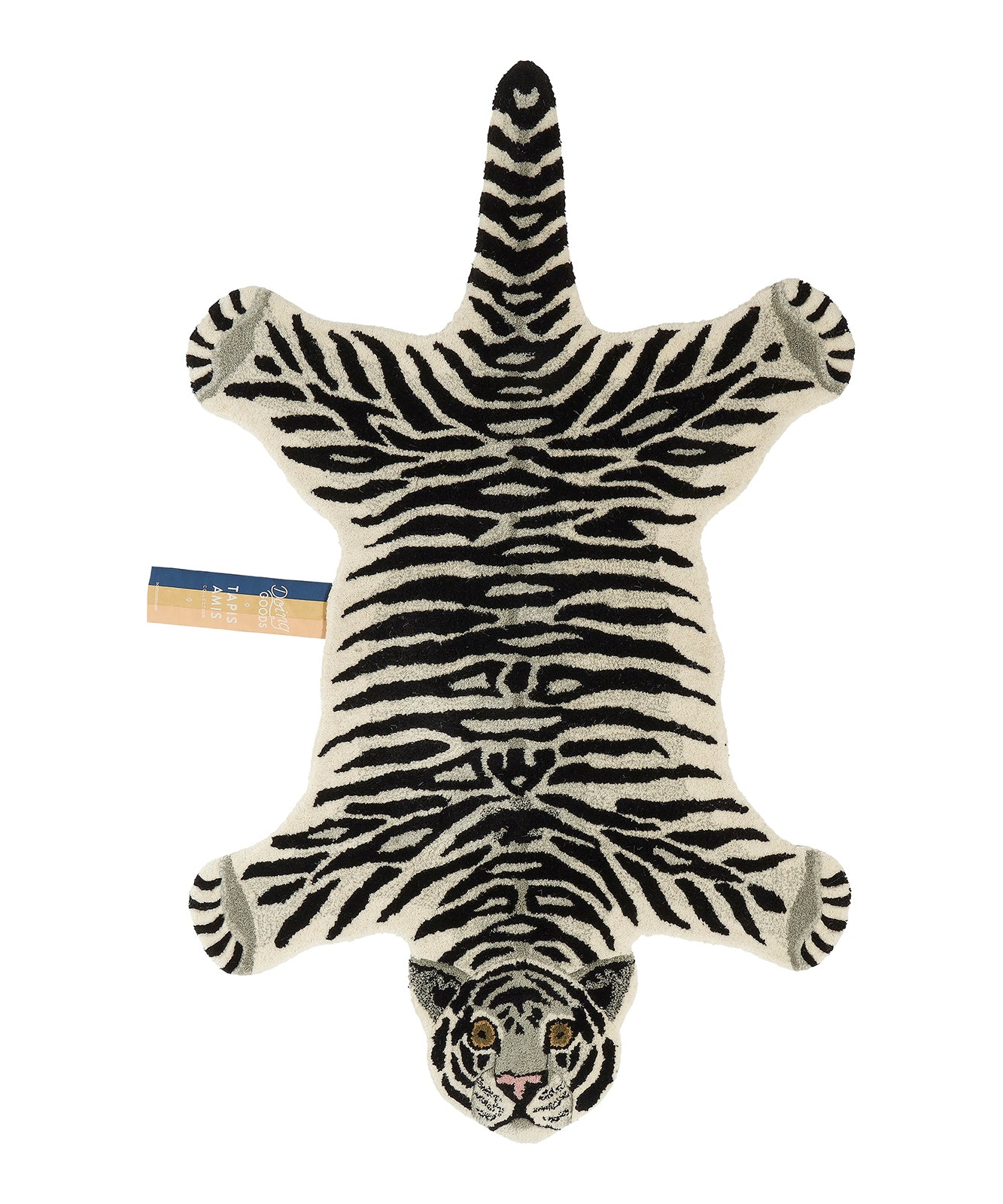 Doing Goods Snowy Tijger Vloerkleed - Groot 150 x 90 x 2 cm - 100% wol