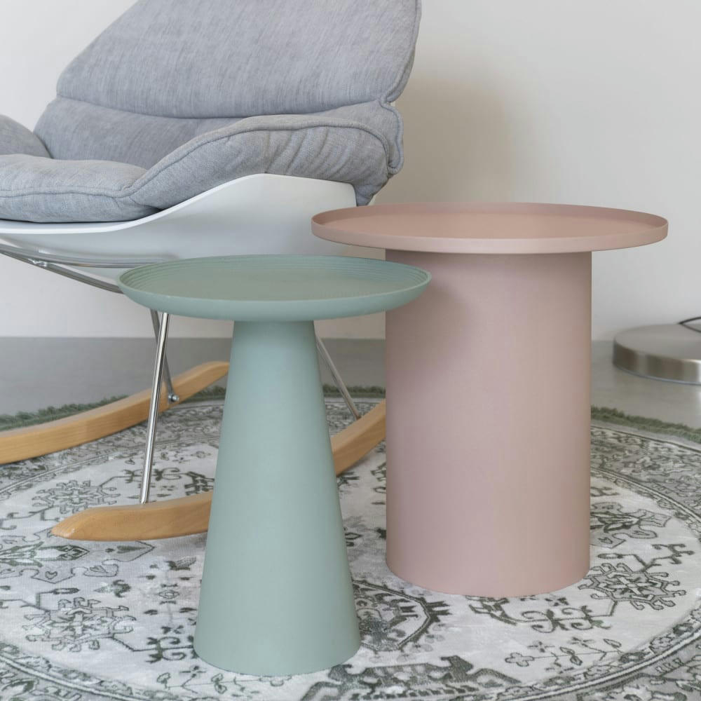 RINGAR - Table d'appoint ronde en aluminium D39,5cm rose