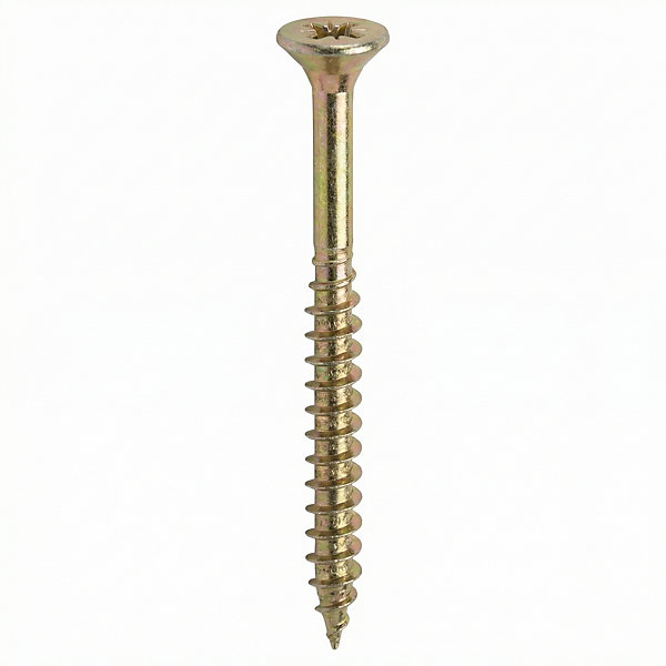 20 vis aggloméré tête fraisée pozidriv acier bichromaté Diall Ø5 x 60 mm