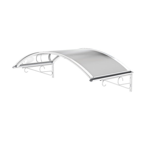 ARCTOM Auvent Ala 140x80, couleur blanc RAL9016, plaque incolore