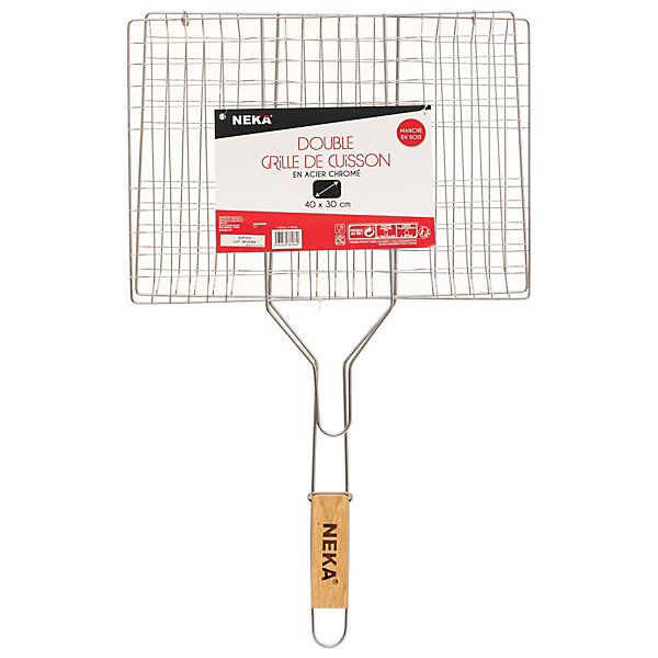 Grille de barbecue rectangulaire double 40x30cm - Neka