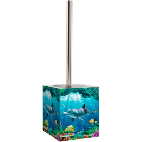 Bad-Accessoire-Set »Delphin Korallen«, Blau, Rechteckig