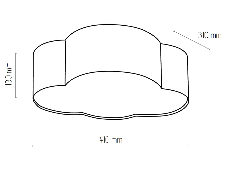 Lampa sufitowa dziecięca Could 2-punktowa tkaninowa szara