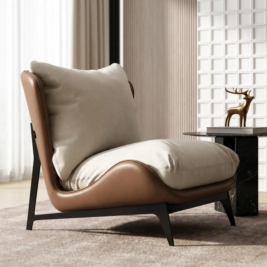 Modern Accent Lounge Chair, Upholstered Reading Chair, Luxury Single Sofa Chair, Contemporary Armchair, Bedroom Living Room Seating