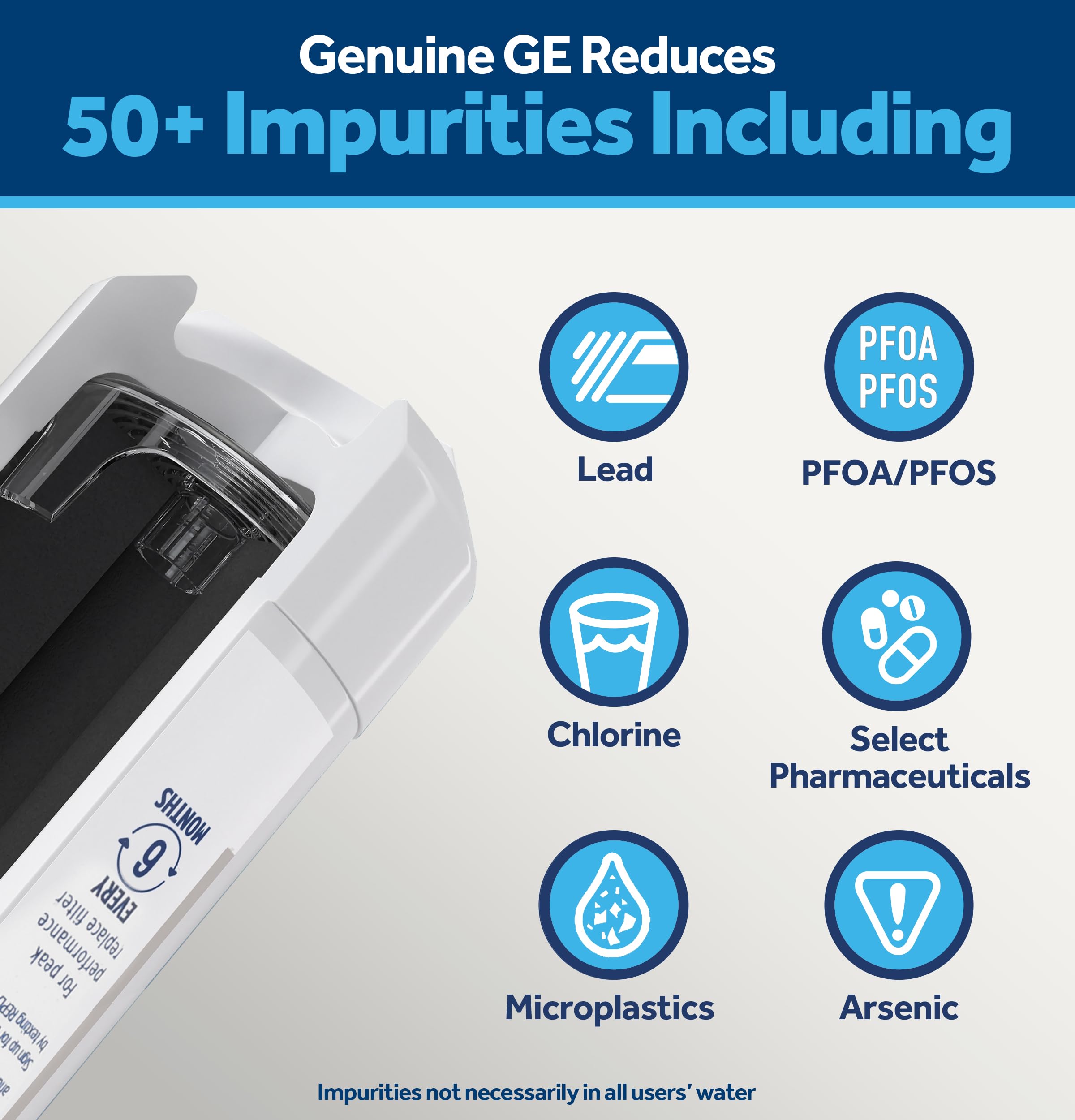 GE XWFE Refrigerator Water Filter - Lead & Impurities Reduction