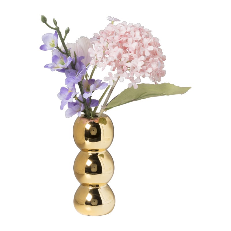 Vaas geribbeld - goud - &Oslash;12.5x5 cm