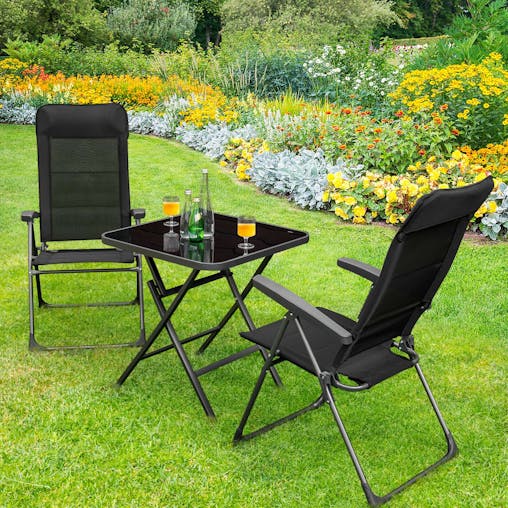 NNECW Set of 2 Patio Dining Chairs with Adjustable Backrest