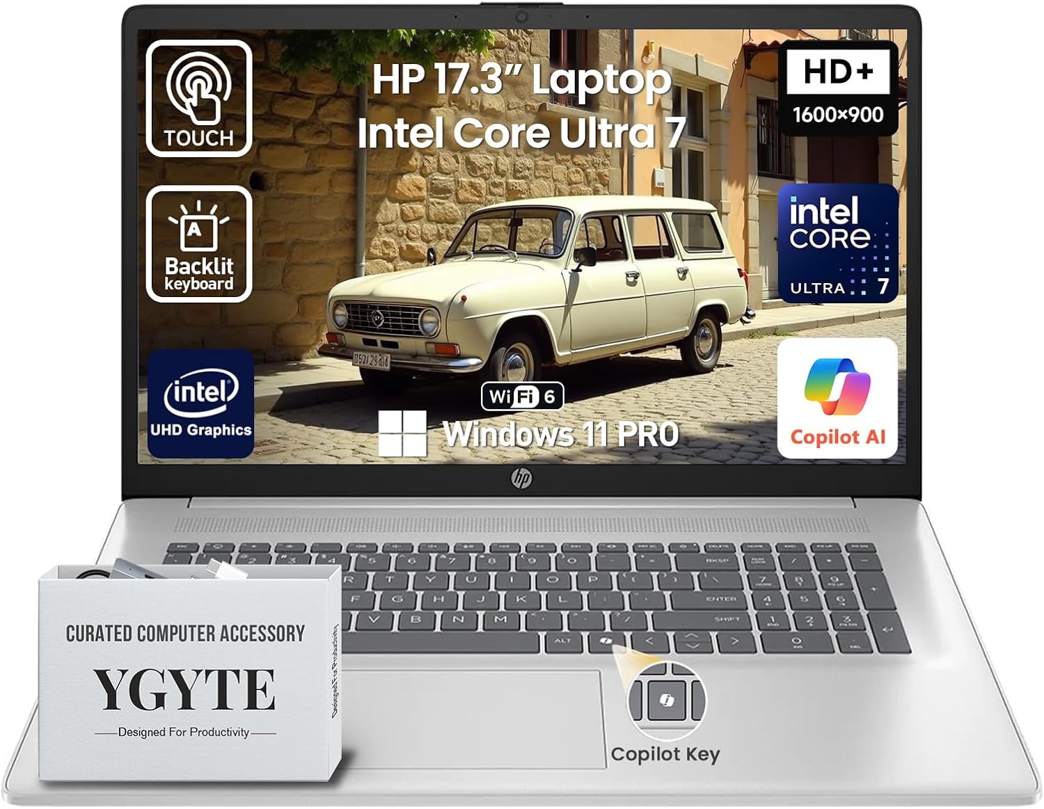 HP 2026 17 Inch Laptop Touchscreen Computer  17.3 HD+ IPS Touch Screen Business Laptop AI PC  15th Gen Intel Core Ultra 7(12-Core)  32GB DDR5 RAM 2TB SSD|Windows 11 Pro  10-Key Backlit Keyboard|WiFi6