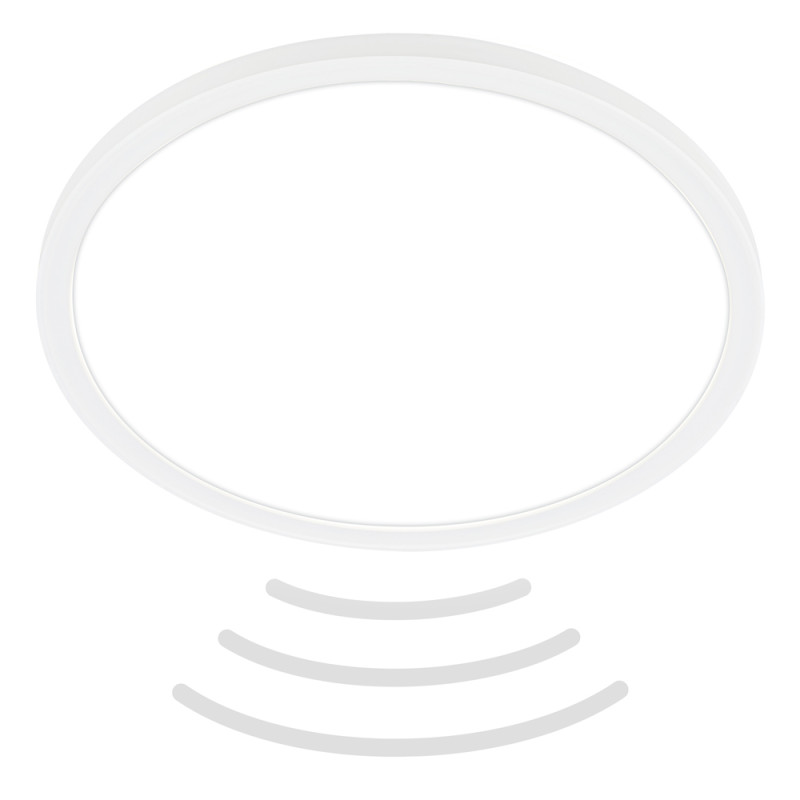 Plafonnier LED blanc avec détecteur de mouvement IP44 blanc neutre 2400 lm 18 W BRILONER