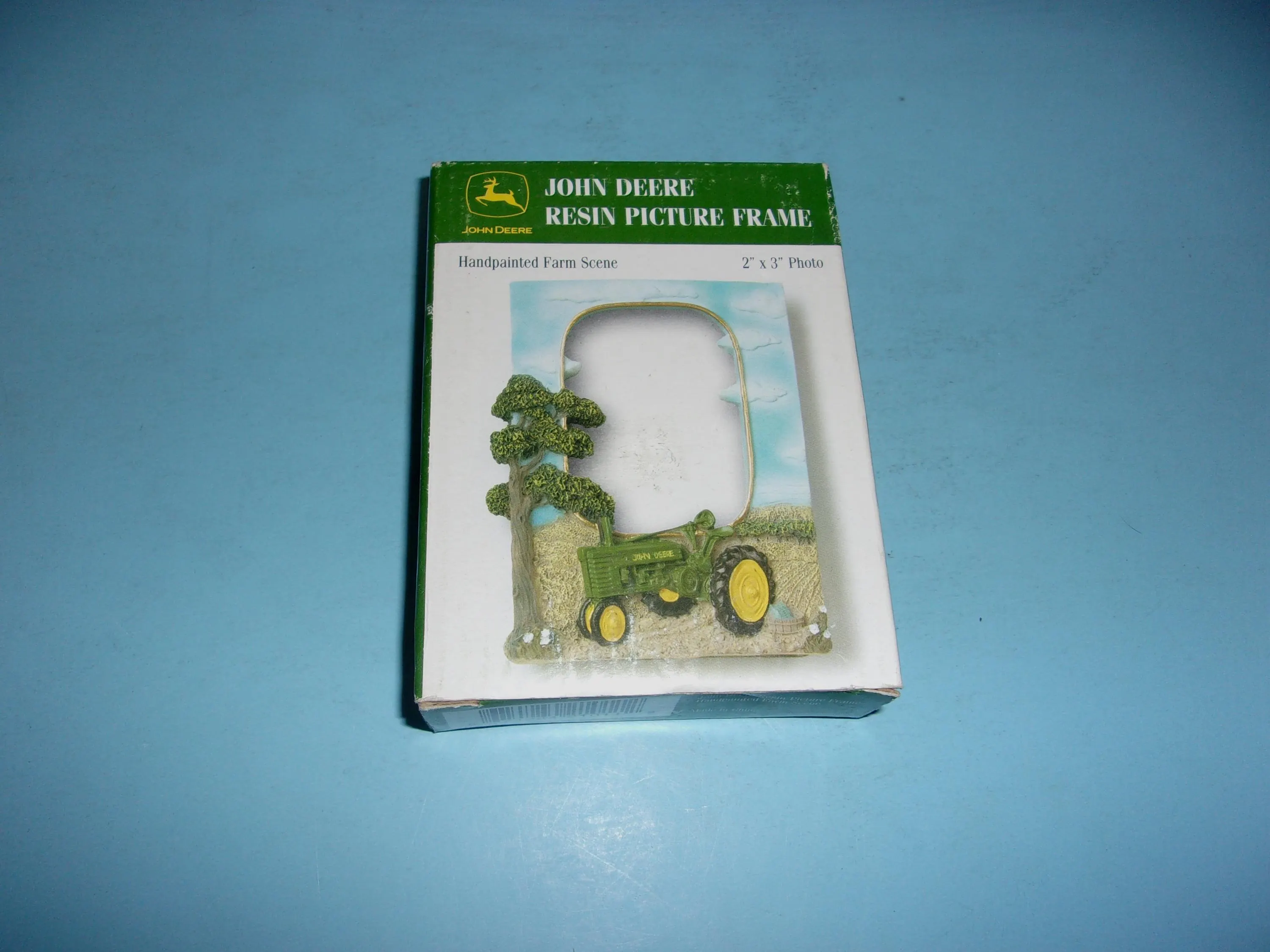 John Deere Resin Picture Frame # 2855 - 2 x 3 Photo, New in Package, Display, Farming Collectible