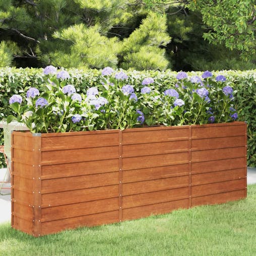 NNEVL Garden Raised Bed Rusty 240x40x77 cm Corten Steel