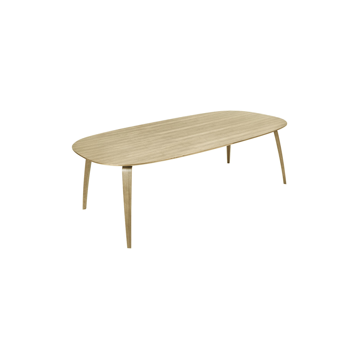 GUBI Elliptical Dining Table, matt lacquered oak