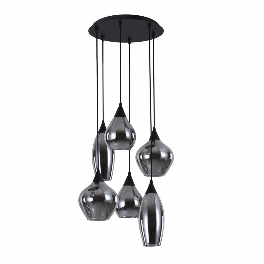 Highlight hanglamp Cambio - 6 lichts - 46 x 150  cm - zwart