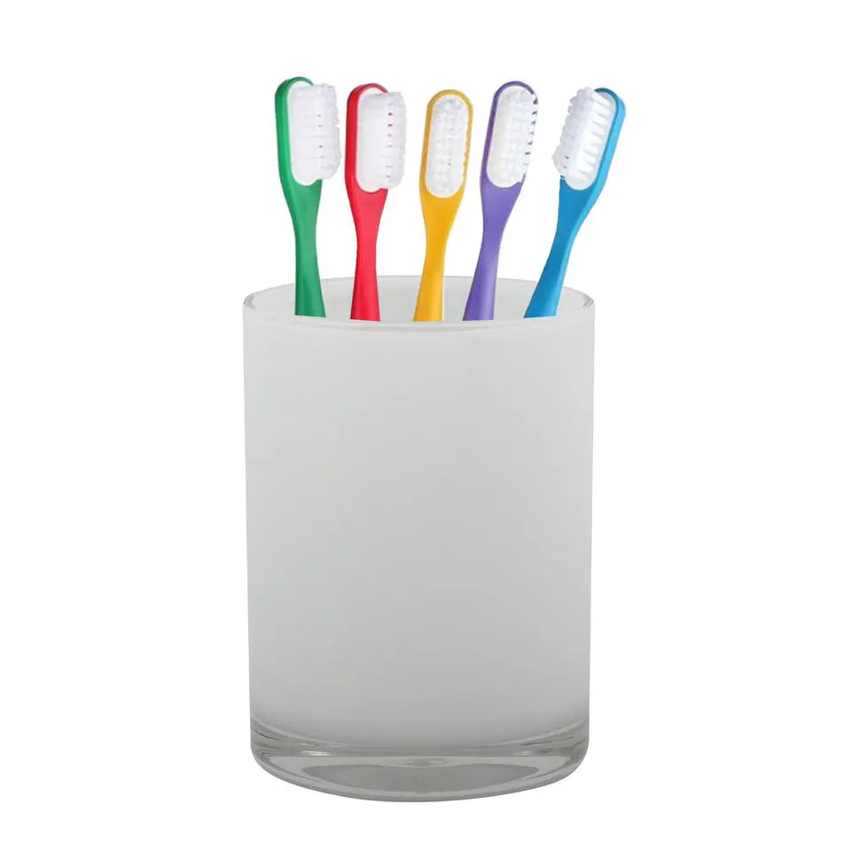 MSV Badkamer beker Aveiro - PS kunststof - wit - 7 x 9 cm