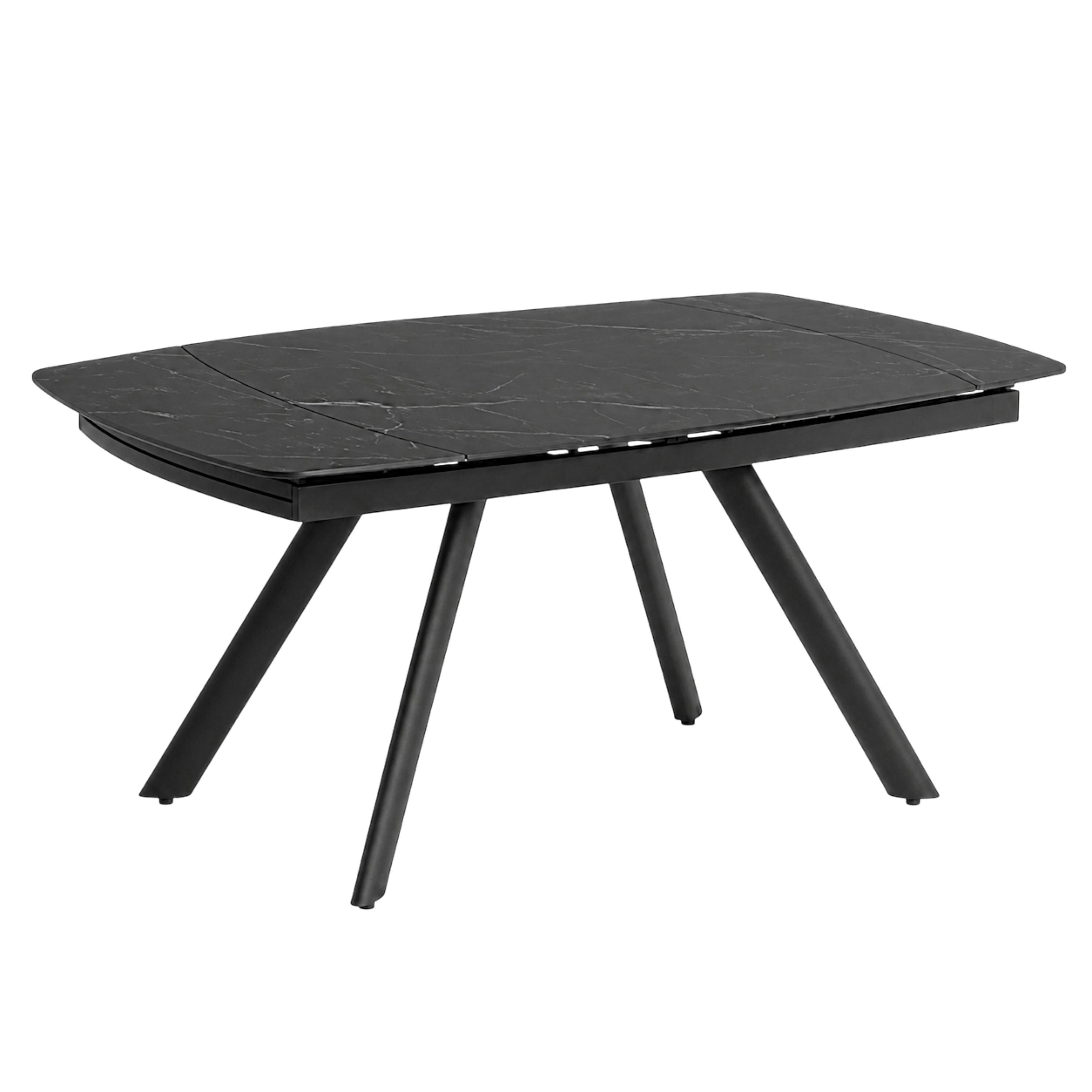Table extensible céramique effet marbre noir 140-210 cm LORA