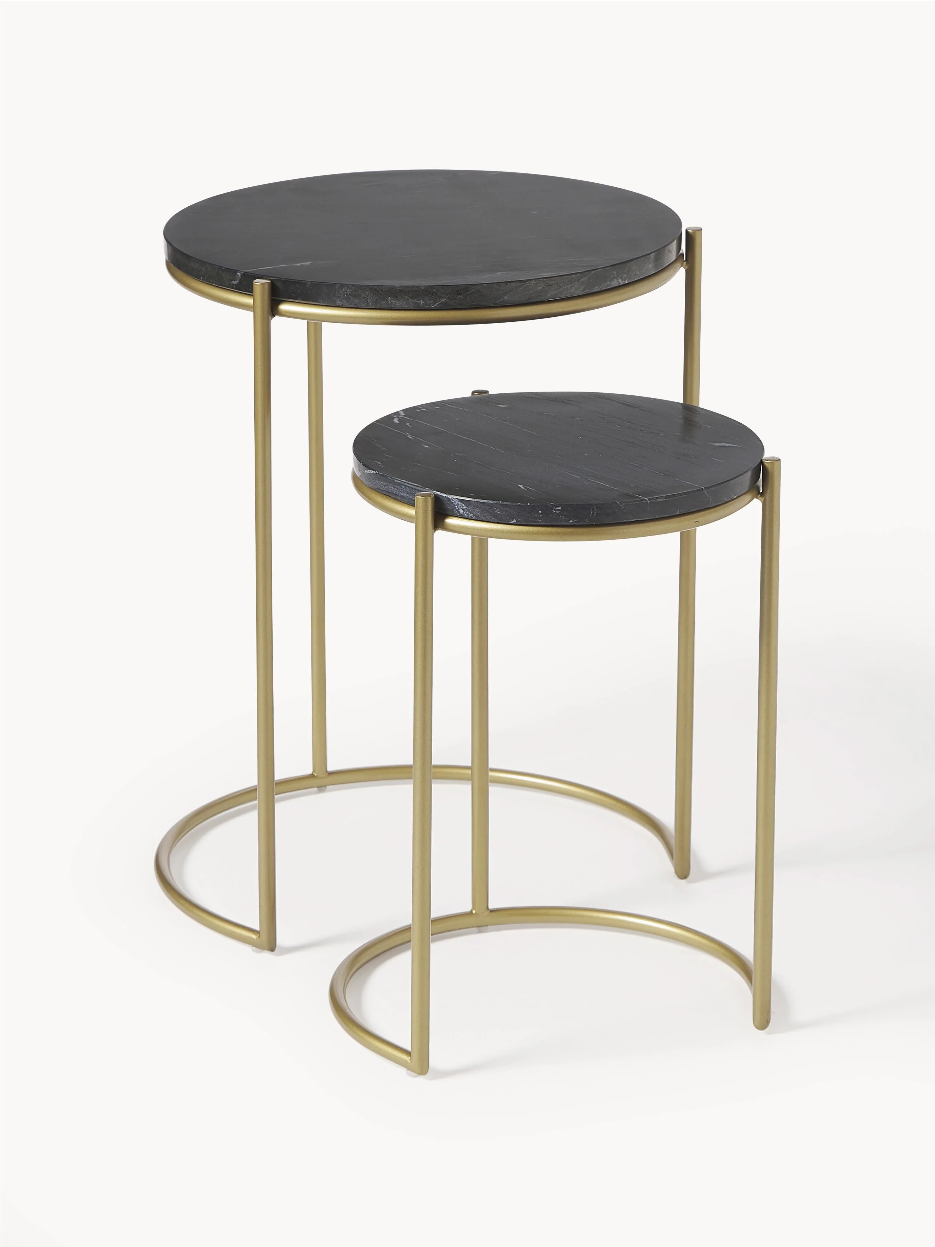 Marmor-Beistelltische Ella, 2er-Set