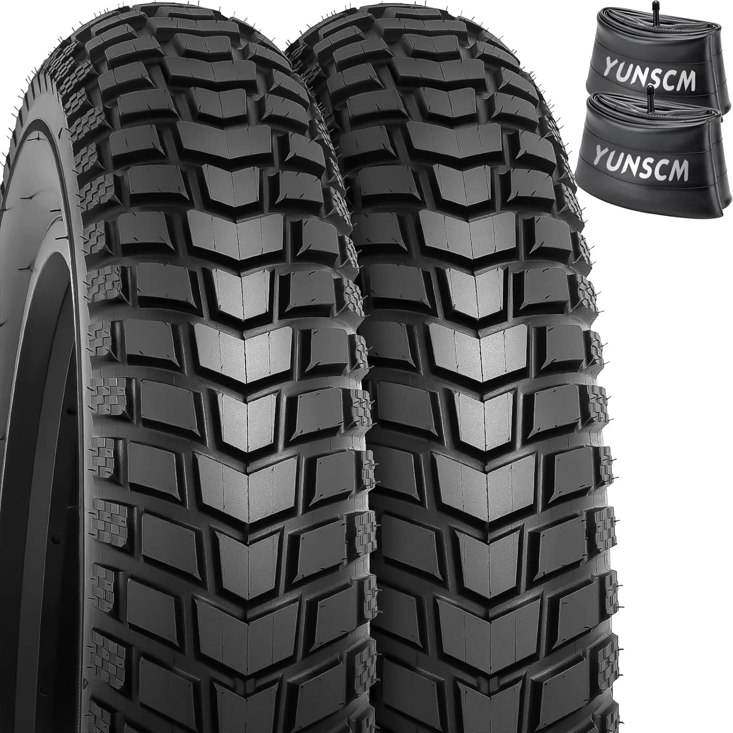2Pcs 26��4.0 Fat Electric Bike Tires  2Pcs Inner Tubes, Schrader Valve, All-Terrain