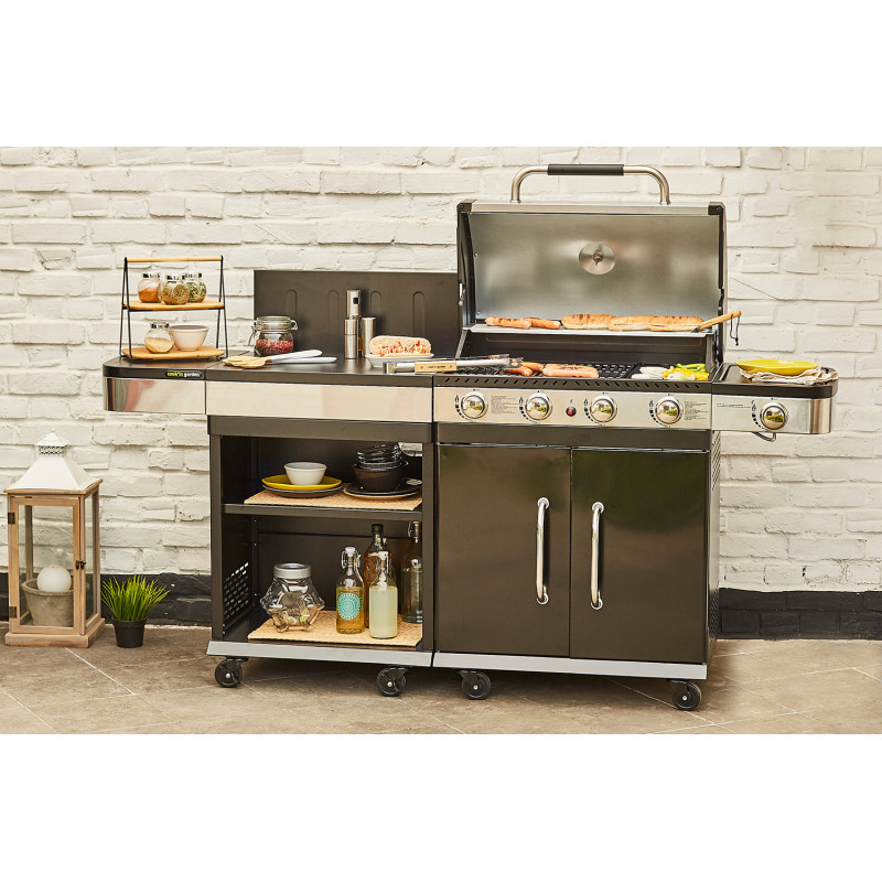 Barbecue au gaz Fidgi 4 avec desserte COOK'IN GARDEN
