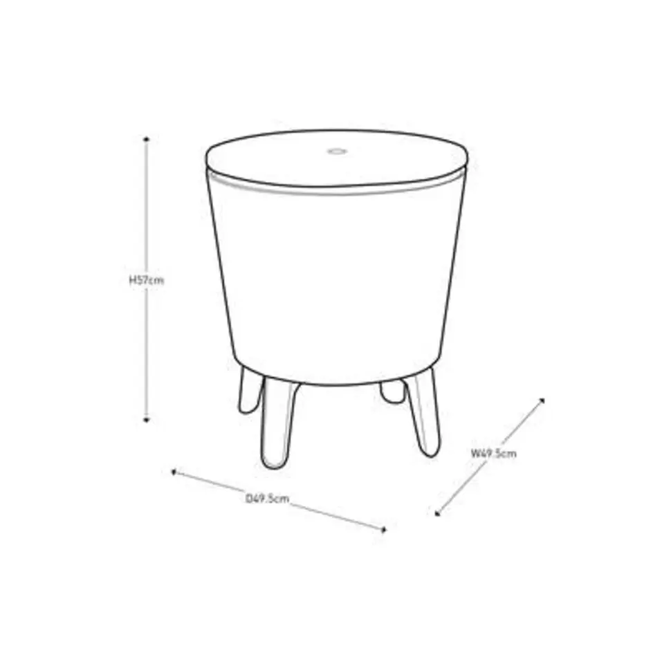 Keter Coolbar Partytafel - 49,5x49,5x57cm-84.5cm - 30 L - Zwart