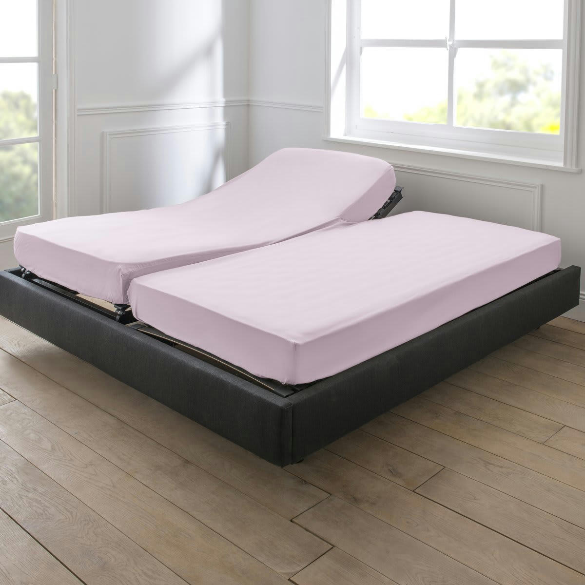 VEXIN - Drap housse duo coton o de rose 80x200 cm