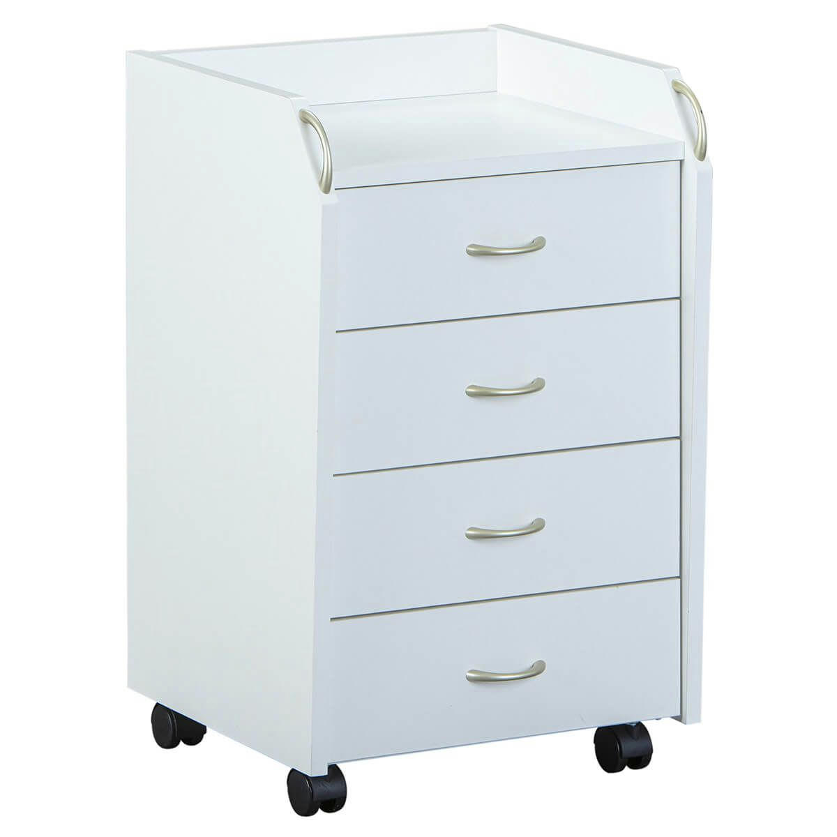 TEO - Caisson  4 tiroirs sur roulettes coloris blanc