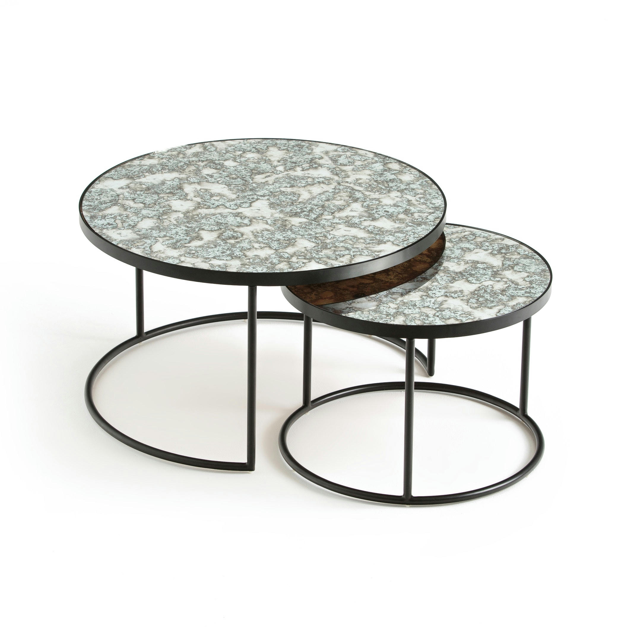 Lot de 2 tables basses semi-gigognes Lipstick