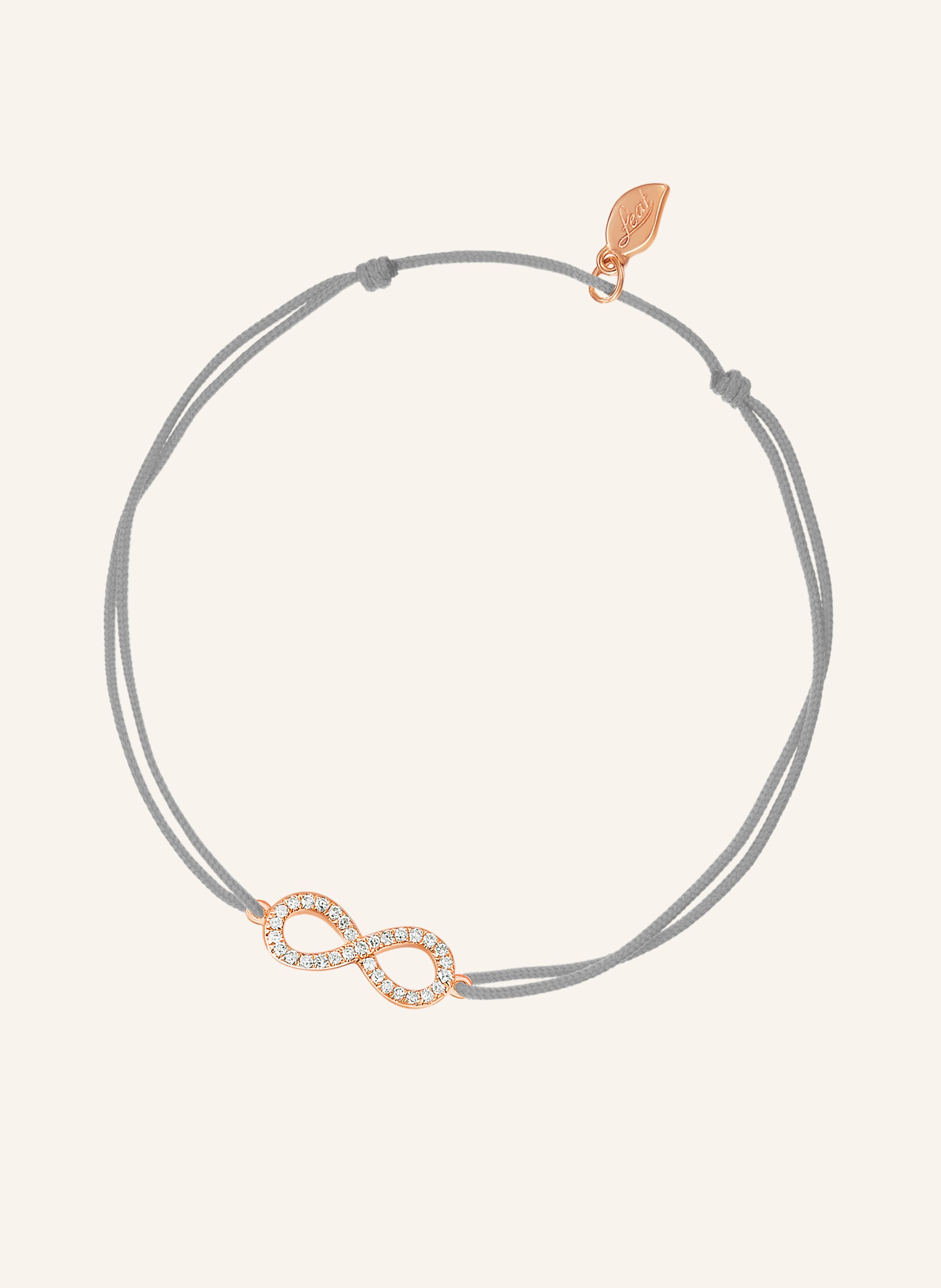 Leaf Freundschaftsarmband INFINITY aus 18 Karat Roségold mit Diamanten