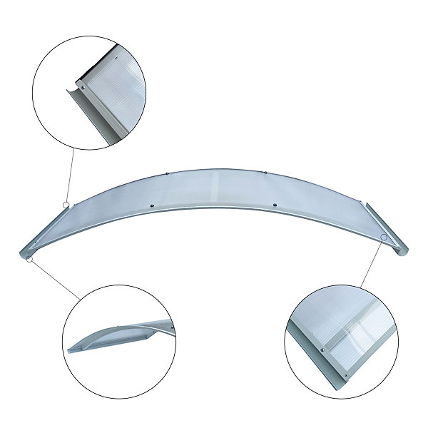 Auvent à cadre en aluminium STARKEDACH RODEO R-150 7035 bombé avec revêtement en polycarbonate