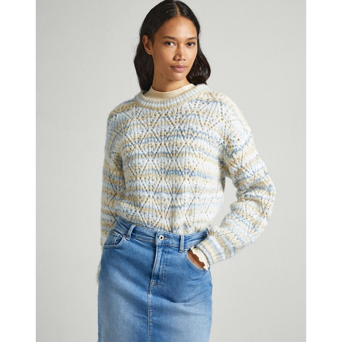 Pull ajouré, col rond